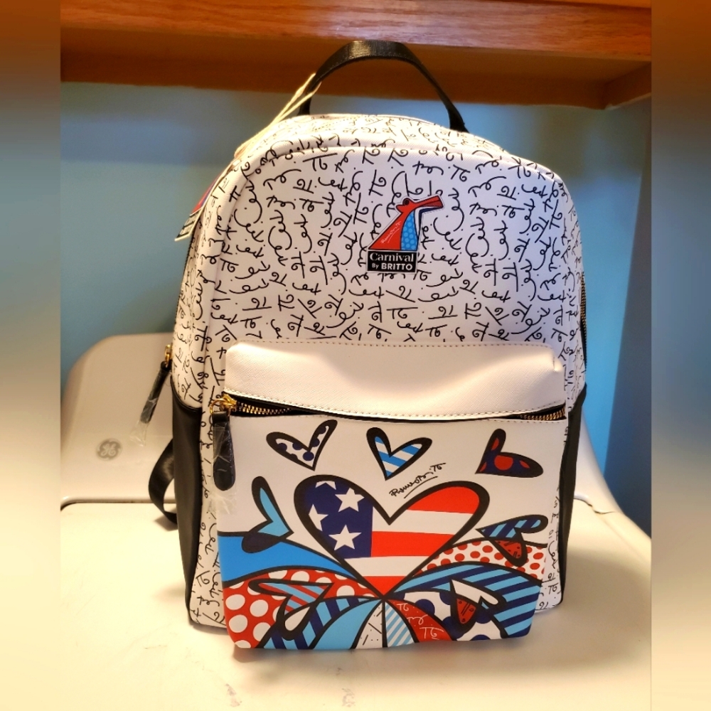 Carnival Collab With Artist Romero Britto Graffiti Heart Backpack Americana